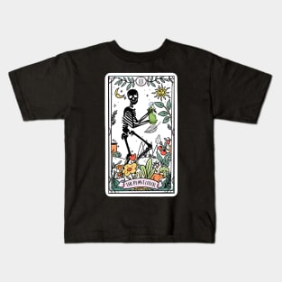 Skeleton Tarot Card, Plant Lover, Plant Mom, Botanical, Plant Lady, Garden Lovers Kids T-Shirt